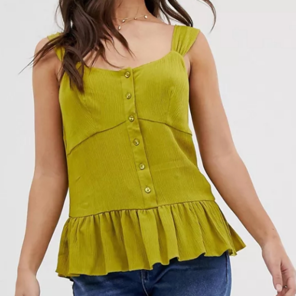 ASOS | Cami with Peplum hem with Crinkled Finish | Size 4
